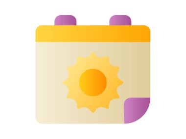 yaz sezonu tarih süresi tek izole edilmiş simge pürüzsüz biçim çizimi