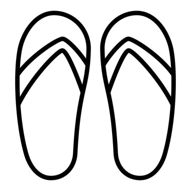 terlikler tekli sandal simgesi ana hatlı biçim vektör tasarımı illüstrasyonu