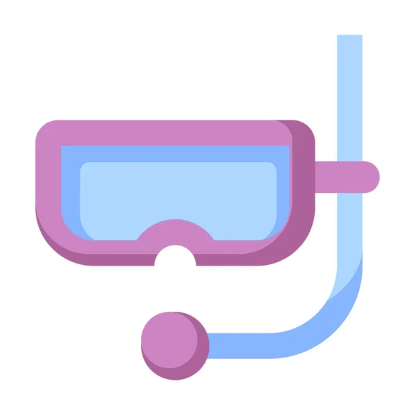 Gafas Buceo Snorkel Único Icono Aislado Con Ilustración Vectores Estilo — Vector de stock