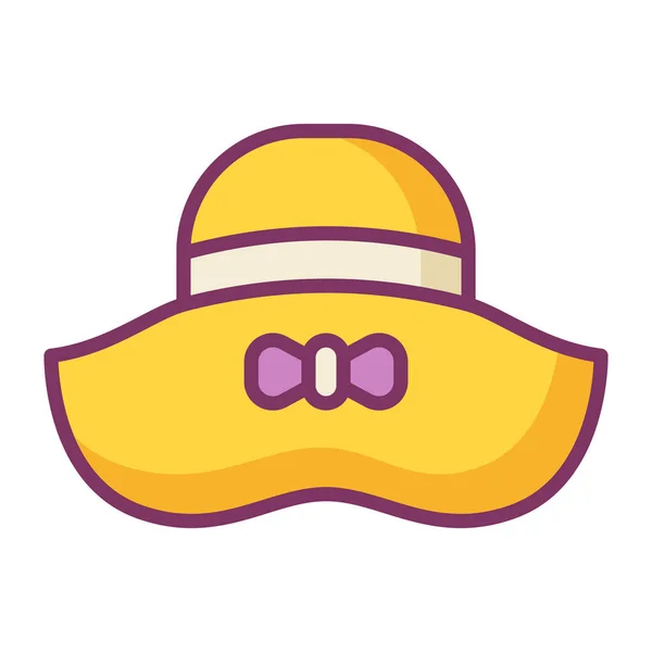 Sombrero Gorra Accesorio Único Icono Aislado Con Ilustración Vector Estilo — Vector de stock