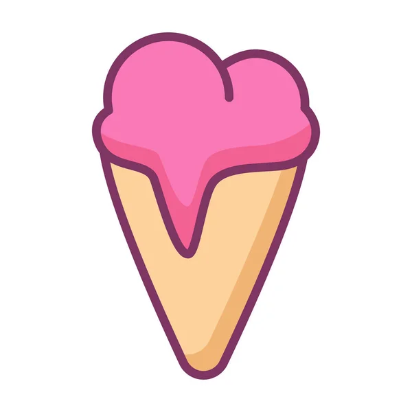 Helado Frío Solo Aislado Icono Con Línea Llena Estilo Vector — Vector de stock