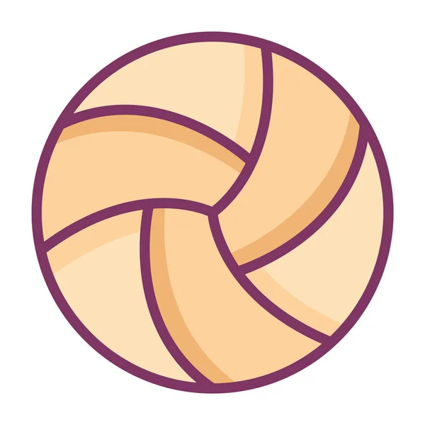 Volleyball Game Play Beach Single Isolated Icon Filled Line Style — Stock Vector