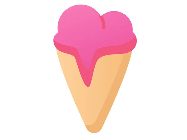 Helado Frío Solo Aislado Icono Con Estilo Suave Vector Ilustración — Vector de stock