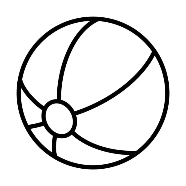 Ballon Plage Icône Unique Avec Dessin Vectoriel Style Contour Illustration — Image vectorielle