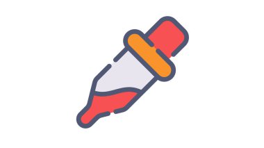 göz damlası renk seçici paleti düz çizgi veya kesik biçim vektör illüstrasyonlu tek izole simge