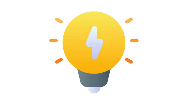 Idea Light Bulb Energy Single Isolated Icon Smooth Style Vector — Stock Vector