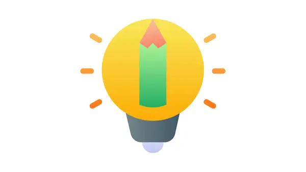 Lápiz Luz Innovación Crear Solo Icono Aislado Con Ilustración Vectores — Vector de stock