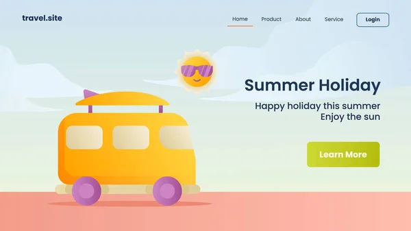 Campaña Vacaciones Verano Para Sitio Web Página Inicio Página Inicio — Archivo Imágenes Vectoriales