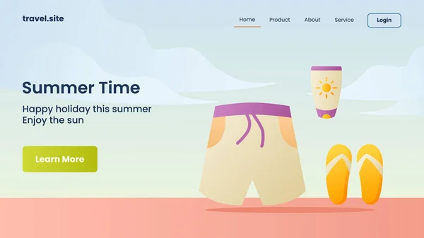 Campaña Verano Para Sitio Web Página Inicio Página Inicio Banner — Archivo Imágenes Vectoriales