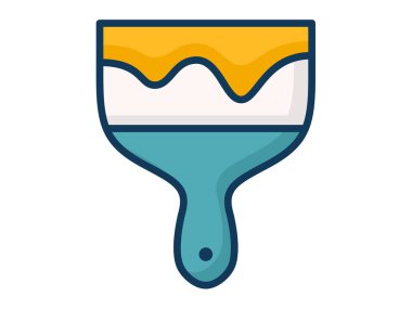 boya fırçası aracı dolu çizgi biçimi illüstrasyonlu tek bir izole simge