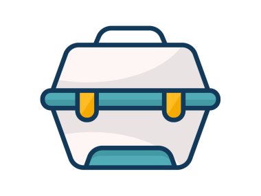 Araç kutusu utensil dolu satır biçimi çizimi illüstrasyonlu tek izole simge