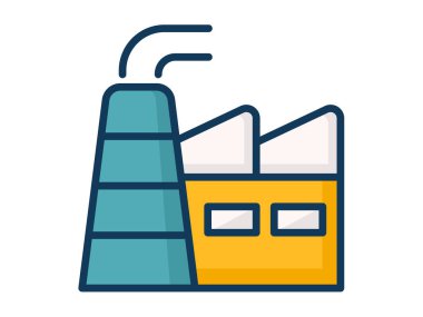 Fabrika endüstrisi tek bir izole simge ile dolu çizgi biçimi illüstrasyon