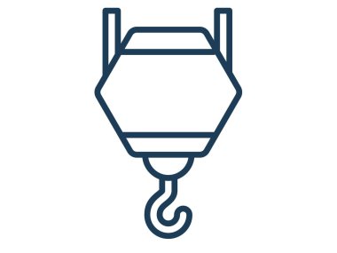 vinç inşaatı tek simge beyaz izole arkaplan ana hatlı biçim vektör tasarımı illüstrasyonu