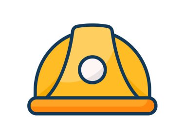 Kask işçiliği, çizgi biçimi illüstrasyonuna sahip tek bir izole simge