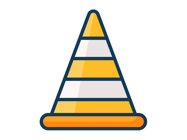 Traffic Cone Single Isolated Icon Filled Line Style Vector Illustration — Stock Vector