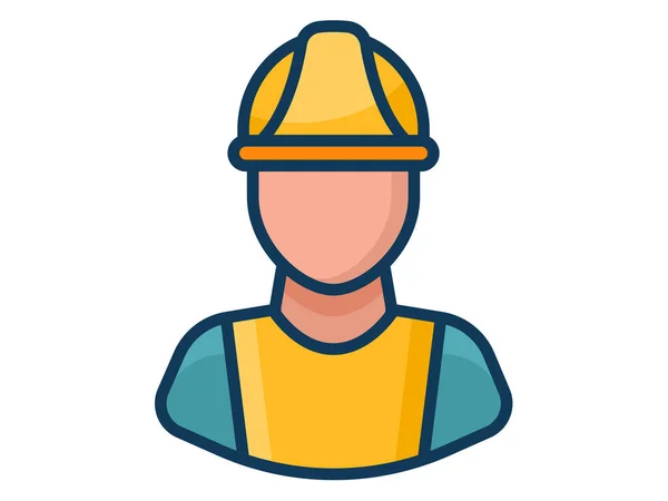 Worker Handyman Single Isolated Icon Filled Line Style Vector Illustration — Stock Vector