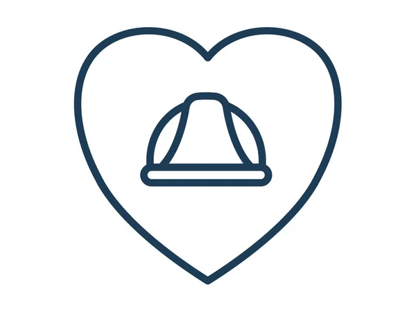 Arbeit Tag Unterstützen Liebe Herz Einzige Symbol Weiß Isoliert Hintergrund — Stockvektor