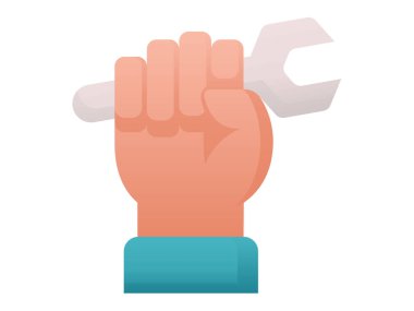 emek el anahtarı tek izole edilmiş simge pürüzsüz biçim çizimi