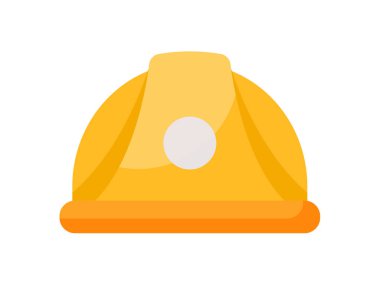 Düz stil illüstrasyonlu tek bir izole kask işçiliği simgesi