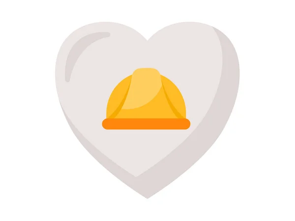 Labor Day Support Love Heart Single Isolated Icon Mit Flat — Stockvektor