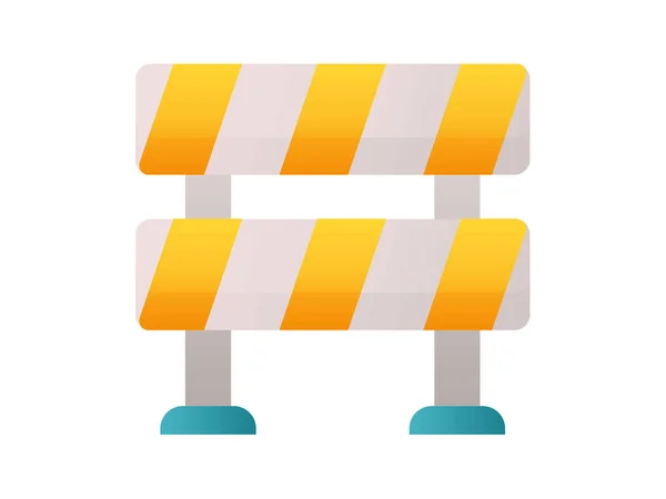 Barrier Road Blockade Single Isolated Icon Smooth Style Vector Illustration — Stock Vector