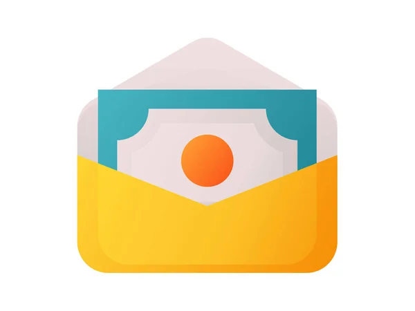 Salary Income Earning Envelope Single Isolated Icon Smooth Style Vector — 스톡 벡터