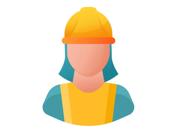 Woman Worker Handy Woman Single Isolated Icon Smooth Style Vector — Stock Vector