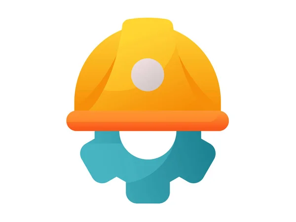 Gear Helmet Single Isolated Icon Smooth Style Vector Illustration — 스톡 벡터