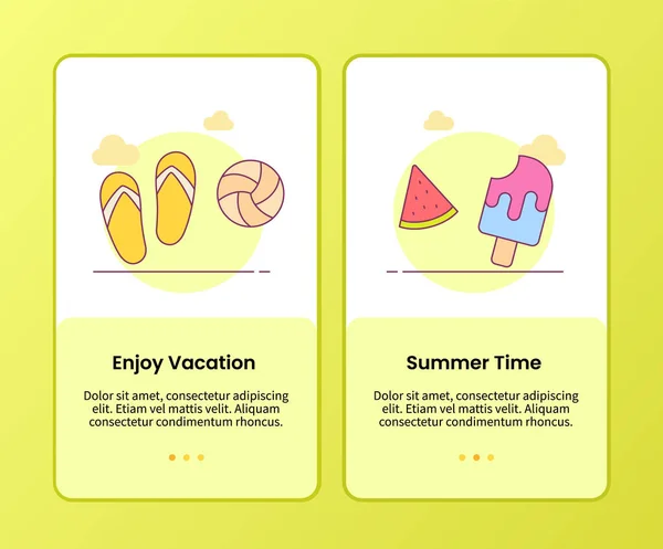 Profiter Vacances Campagne Heure Été Pour Intégrer Des Applications Mobiles — Image vectorielle