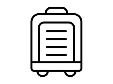 bavul bagaj tek izole ikonu ana hatlı vektör tasarım illüstrasyonu