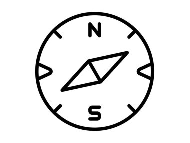 tek izole edilmiş tasarım tasarımı çizimi olan tek bir simge pusula