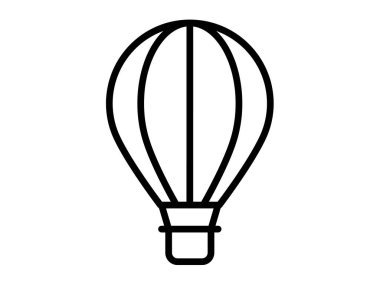 hava balonu tek izole edilmiş ikon ana hatlı vektör tasarımı illüstrasyonu