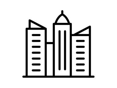 şehir manzarası ana hatlı tek izole edilmiş vektör tasarım çizimi simgesi