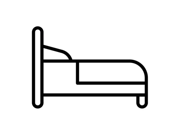 Bett Schlafzimmer Einzeln Isoliert Symbol Mit Umriss Stil Vektor Design — Stockvektor