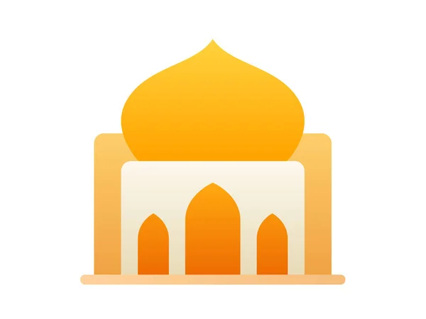 Mosque Single Isolated Icon Smooth Style Vector Illustration — Stock Vector
