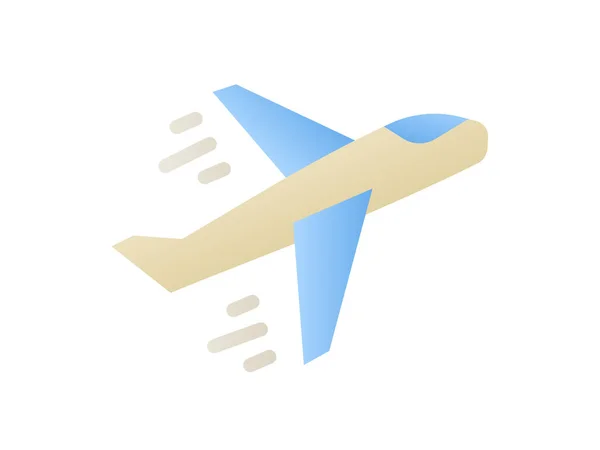 Πτήση Αεροπλάνο Ενιαίο Απομονωμένο Εικονίδιο Ομαλή Στυλ Διανυσματική Απεικόνιση — Διανυσματικό Αρχείο