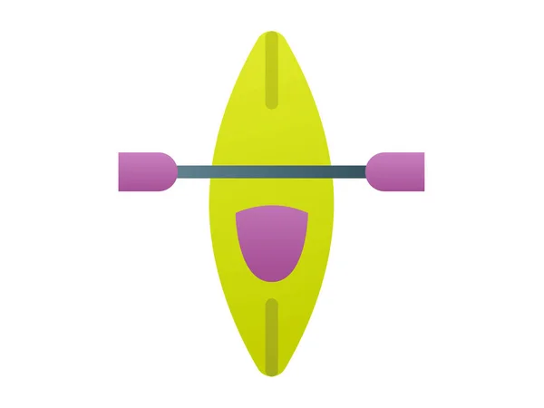 Kayak Canoe Single Isolated Icon Smooth Style Vector Illustration — Stock Vector