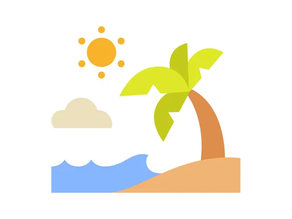 Zomer Strand Enkele Geïsoleerde Pictogram Met Platte Stijl Vector Illustratie — Stockvector