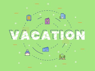 Tatil tipografisi harf sanatı ile doldurulmuş renk biçimi vektör tasarımı illüstrasyonu