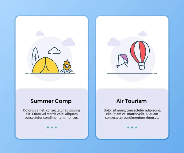 Летняя Кампания Организации Воздушного Туризма Базе Мобильных Приложений — стоковый вектор