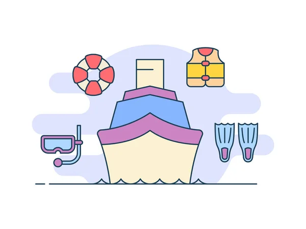 Viaje Iconos Icono Crucero Conjunto Colección Paquete Con Relleno Archivado — Archivo Imágenes Vectoriales