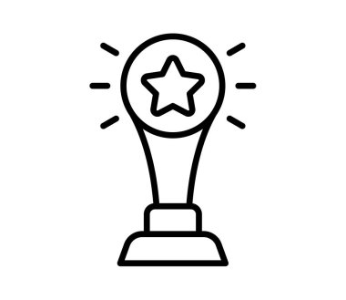 kupa ödülü, ana hatlı tasarım tasarımı illüstrasyonlu tek izole ikon