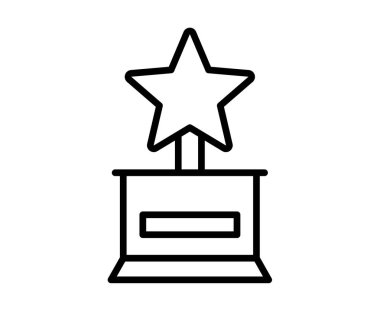 Takdir kazananı, ana hatlı tasarım tasarımı illüstrasyonlu tek izole simge