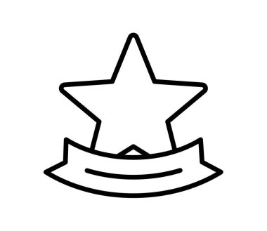 Rozet yıldızı tasarım tasarımı illüstrasyonuna sahip tek bir izole simge