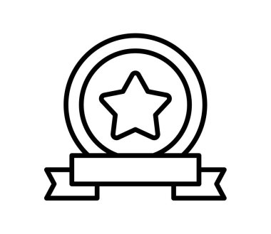 Çizgi biçimi tasarım illüstrasyonuna sahip tek bir izole etiket kazanmak