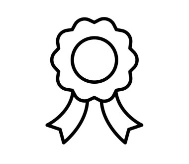 kurdele rozet ödülü ana hatlı tasarım tasarımı illüstrasyonlu tek izole simge