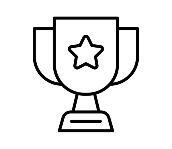 Cup Trophy Single Isolated Icon Outline Style Vector Design Illustration — Διανυσματικό Αρχείο
