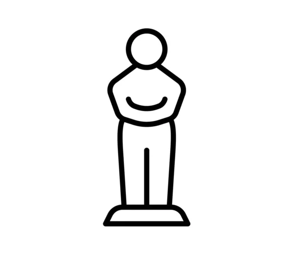 Prize Oscar Single Isolated Icon Outline Style Vector Design Illustration - Stok Vektor