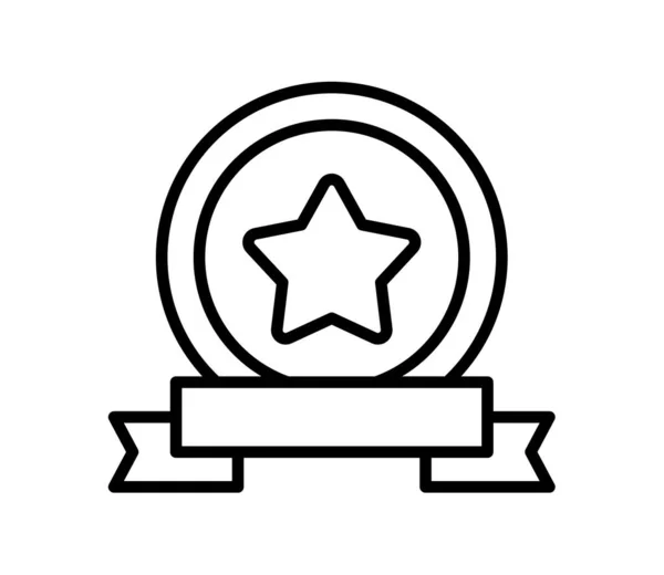 Winning Label Single Isolated Icon Outline Style Vector Design Illustration — Wektor stockowy