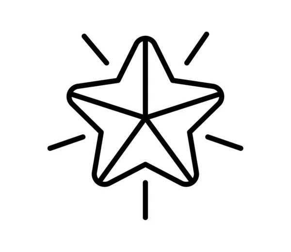 Étoile Badge Unique Icône Isolée Avec Dessin Vectoriel Style Contour — Image vectorielle